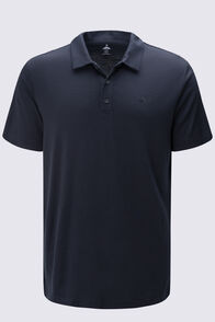 Macpac Men's Denizen 180 Merino Polo, Black, hi-res