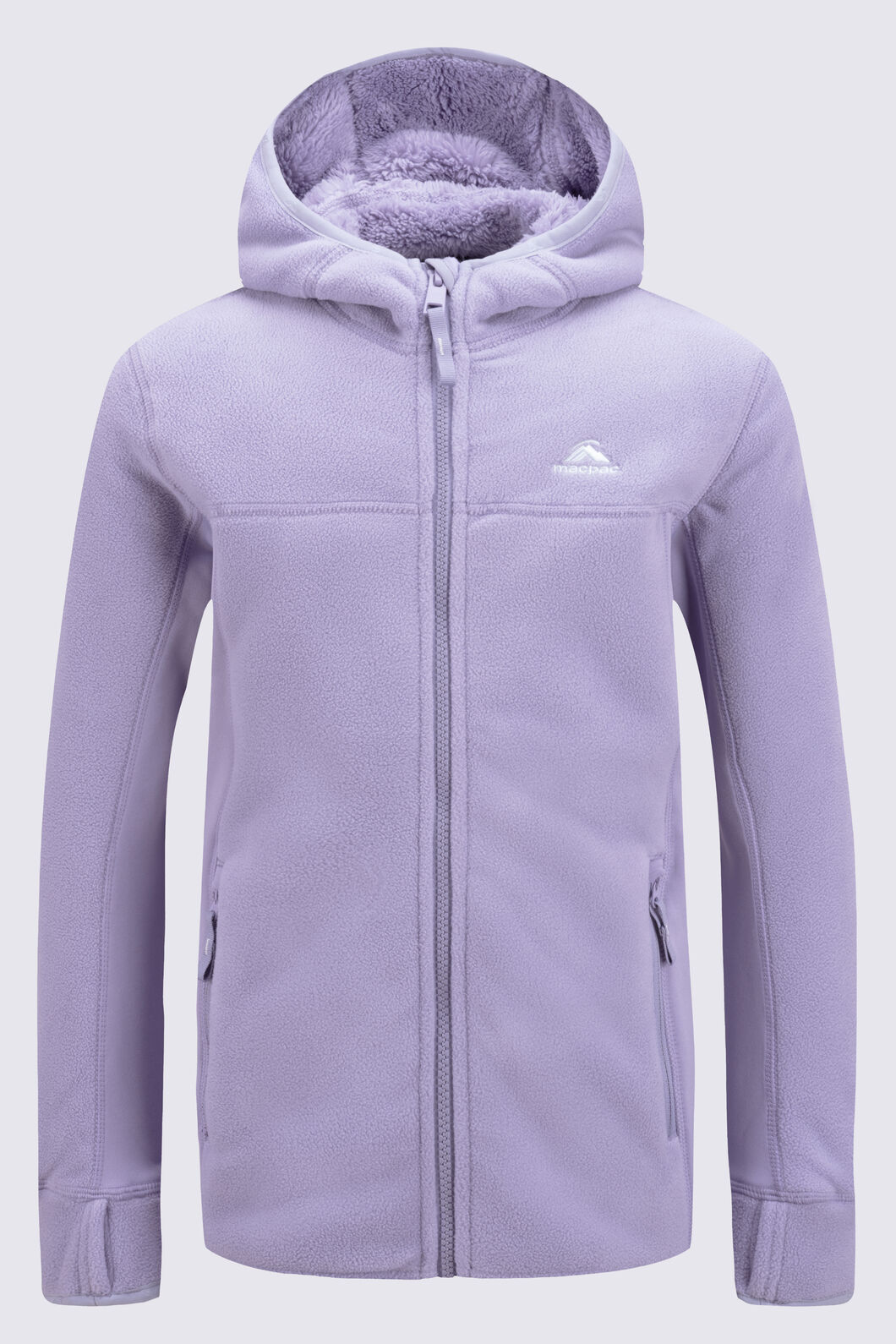 Macpac Kids' Mini Mountain Fleece Hoodie, Wisteria, hi-res