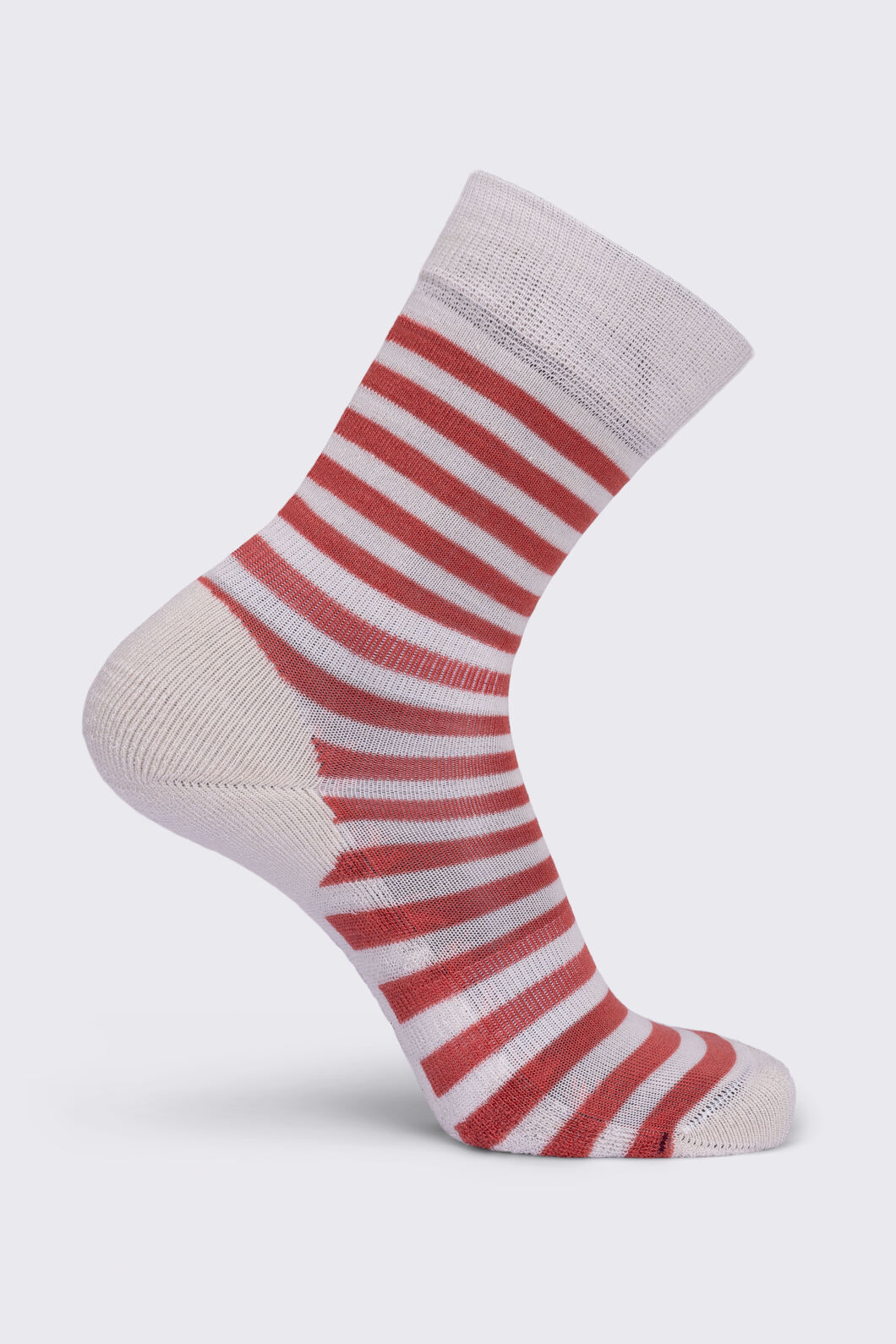 Macpac Footprint Sock, Cranberry/French Oak Stripe, hi-res