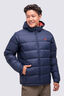 Macpac Men's Halo Hooded Down Jacket ♺, Navy Iris/Red Ochre, hi-res