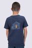 Macpac Kids' Cameron Hut Fairtrade Organic Cotton Short Sleeve T-Shirt, Navy Marle, hi-res
