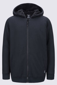 Macpac Kids' Waffle Sherpa Jacket, Black, hi-res