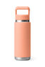 YETI® Rambler® Bottle with Straw Cap — 26 oz, Lowcountry Peach, hi-res