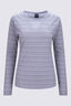 Macpac Women's Ella 180 Merino Long Sleeve T-Shirt, Cosmic Sky/Odyssey Stripe, hi-res