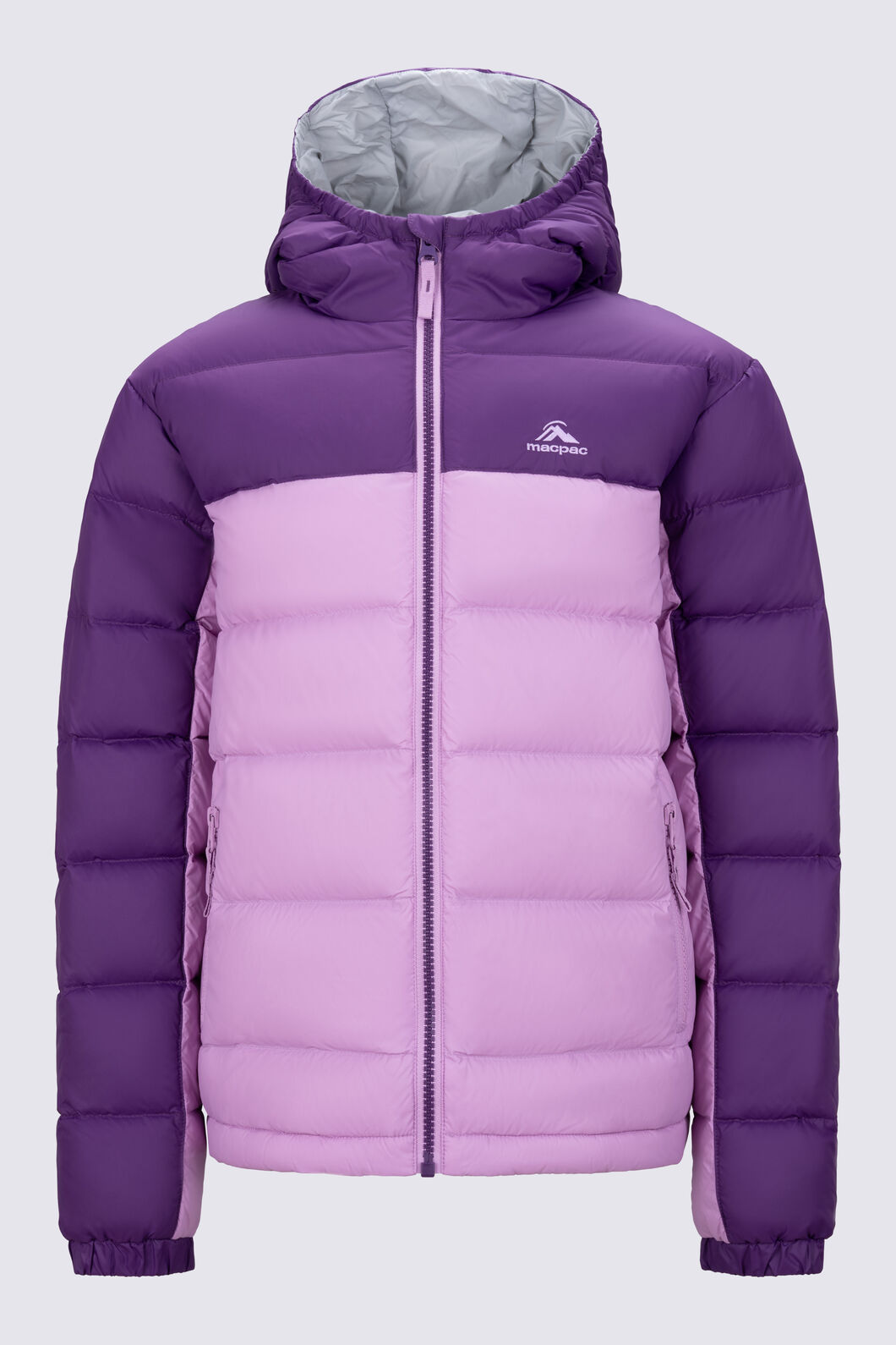 Macpac Kids' Halo Hooded Down Jacket, Plum/Orchid, hi-res