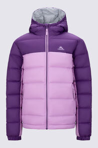 Macpac Kids' Halo Hooded Down Jacket, Plum/Orchid, hi-res