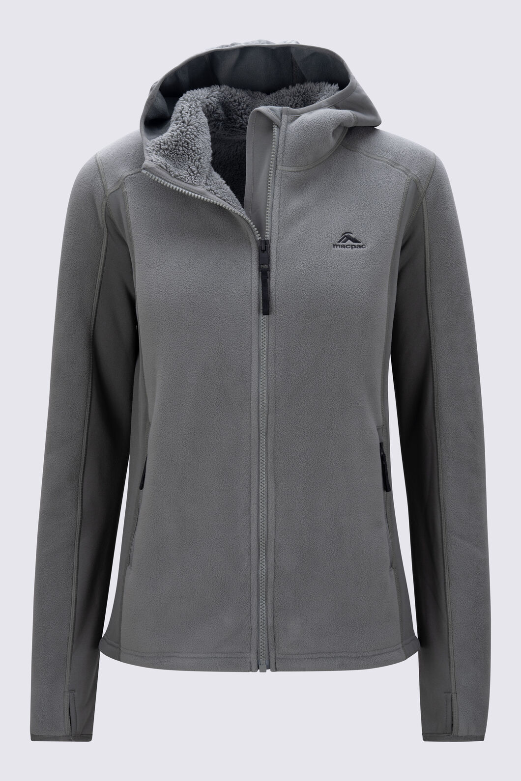 Macpac Womens Mountain Hooded Fleece Jacket, Agave, hi-res