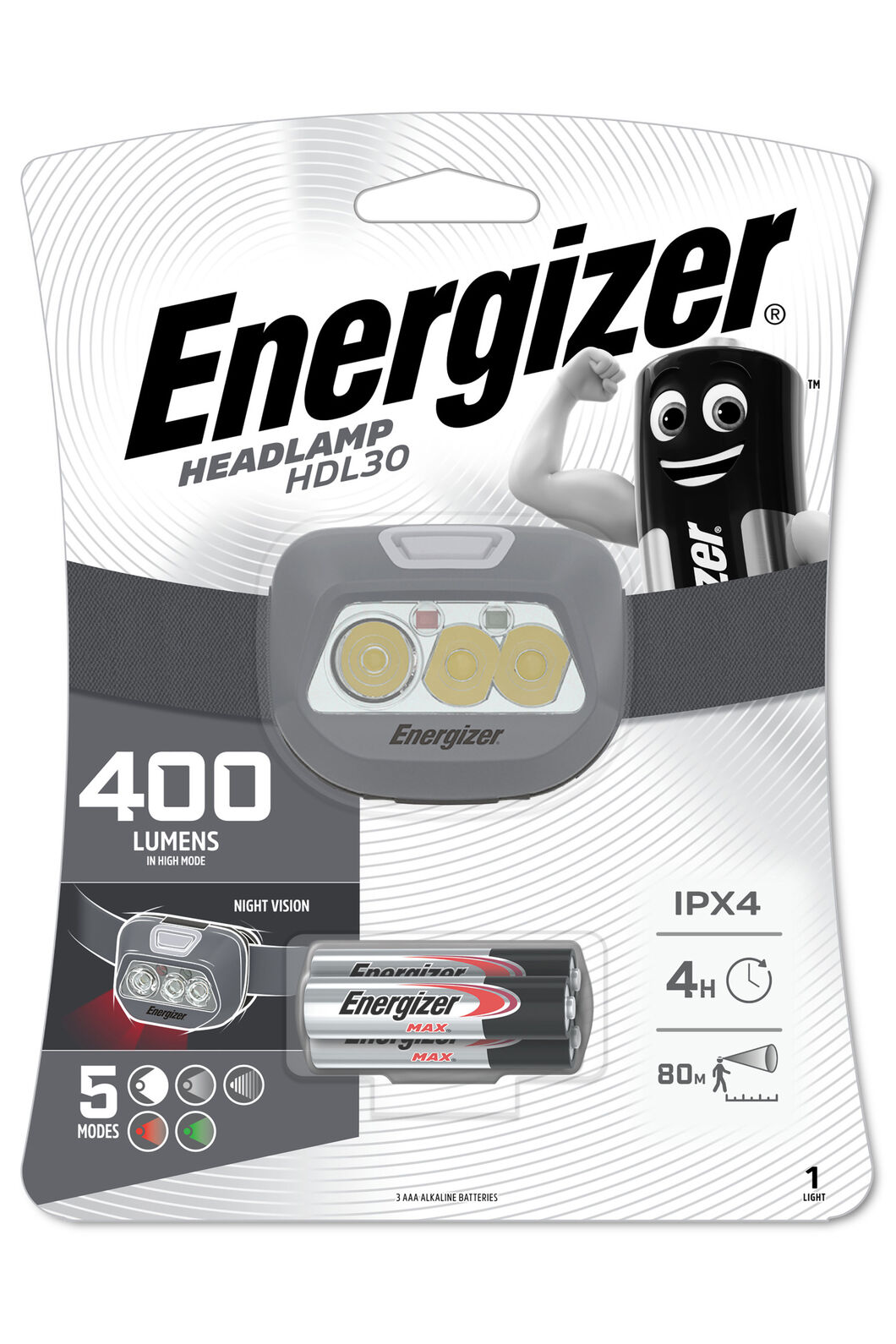 Energizer&reg; Headlight &mdash; 400 Lumen, Grey, hi-res
