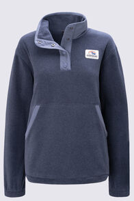 Macpac Women's Heritage Snap Fleece Pullover, Odyssey Heather, hi-res