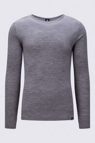 Macpac Men's 220 Merino Long Sleeve Top, Mid Grey Marle, hi-res