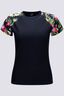 Macpac Women's Short Sleeve Rash Top, Black/Tahitian Dream, hi-res