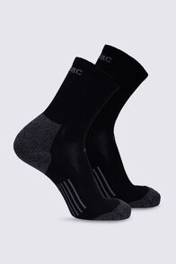 Macpac Summer Hiking Sock- 2 pack, Black/Iron Gate, hi-res