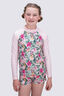 Macpac Kids' Rash Top, Pink/Floral Print, hi-res