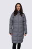 Macpac Women's Aurora Long Hooded Down Coat, Rabbit, hi-res