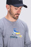 Macpac Men's logo Long Sleeve T-Shirt, Grey Marle, hi-res