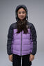 Macpac Kids' Halo Hooded Down Jacket, Asphalt/African Violet, hi-res