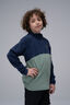 Macpac Kids' Ruru Fleece Pullover, Navy/Hedge Green, hi-res