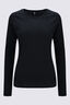 Macpac Women's Ella 180 Merino Long Sleeve T-Shirt, True Black, hi-res