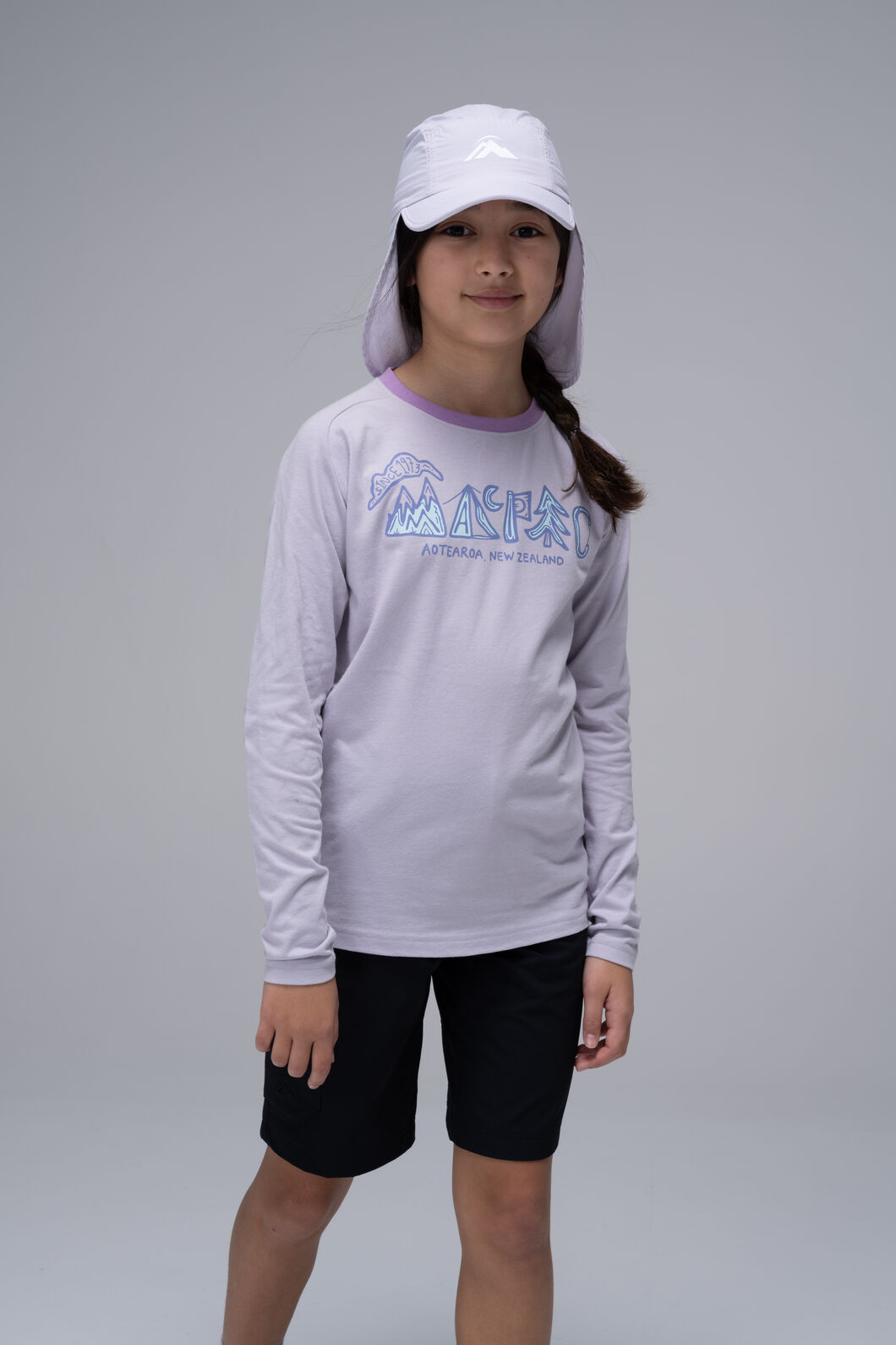 Macpac Kids' Mini Legionnaire Hat, Lavender Blue, hi-res