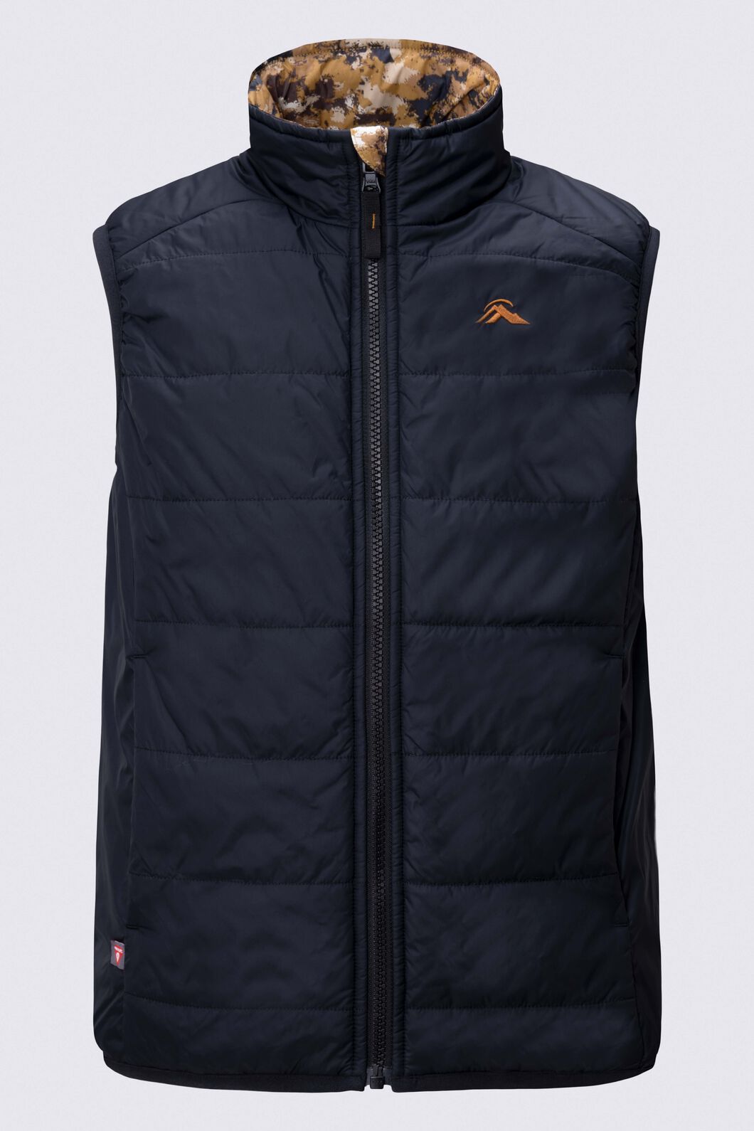 Macpac Kids' Pulsar Alpha Insulated Vest, Black/Glazed Ginger Print, hi-res