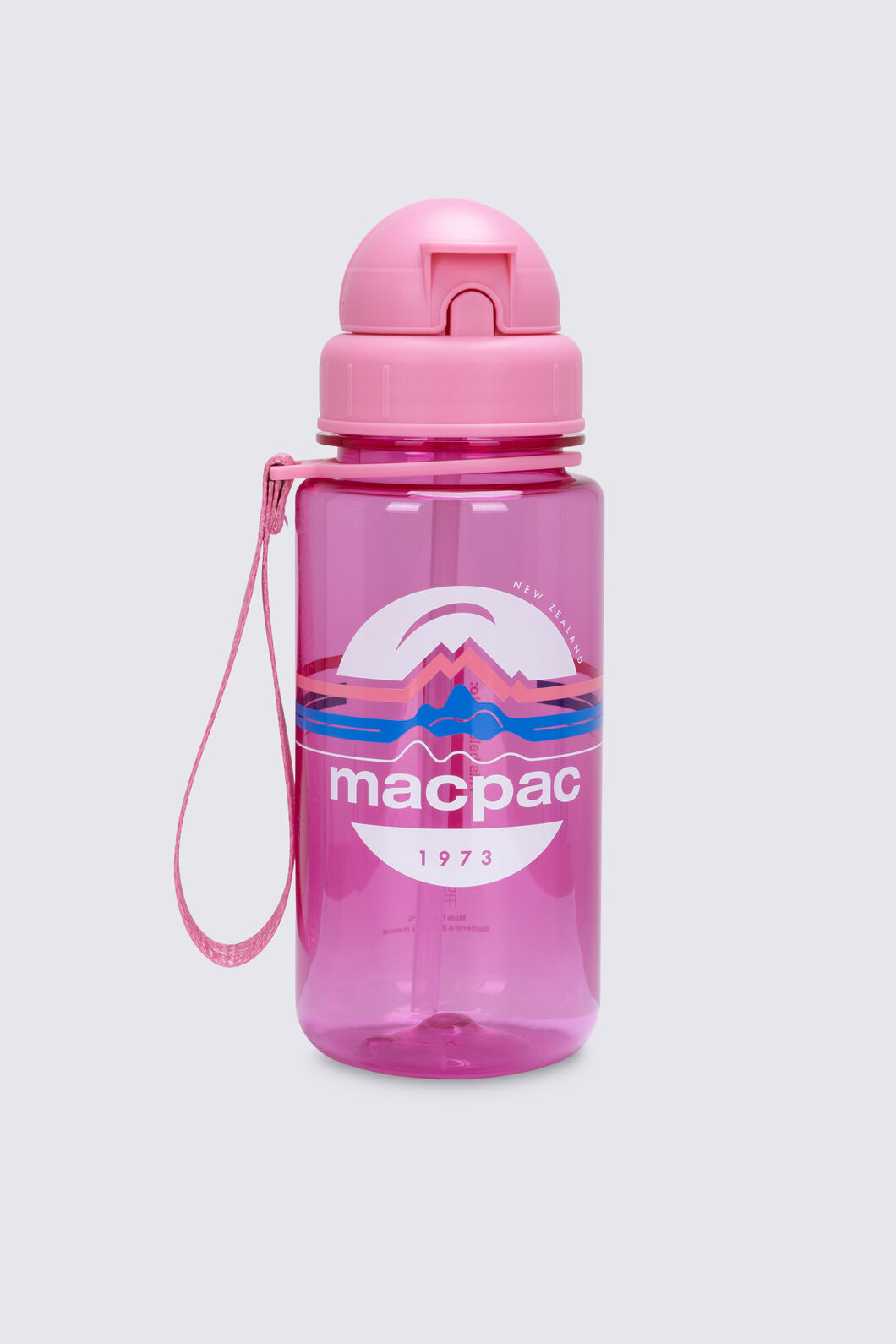 Macpac Kids' Water Bottle &mdash; 400ml, Retro Logo Raspberry, hi-res