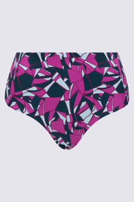 Macpac Women's Reversible High-Waisted Bikini Bottoms, DeepTeal/Shatter Print, hi-res