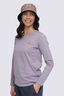 Macpac Women's Vintage Embroidered Fairtrade Organic Cotton Long Sleeve T-Shirt, Lavender Grey, hi-res