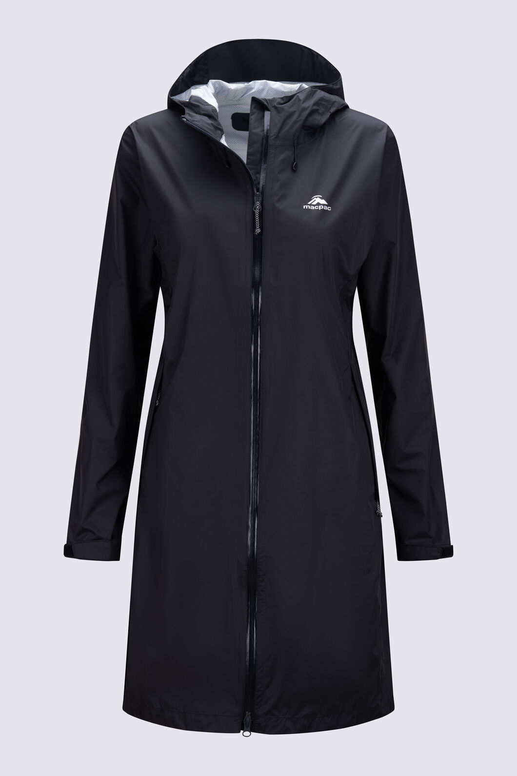 Macpac Women&rsquo;s Mistral Long Raincoat, Black, hi-res