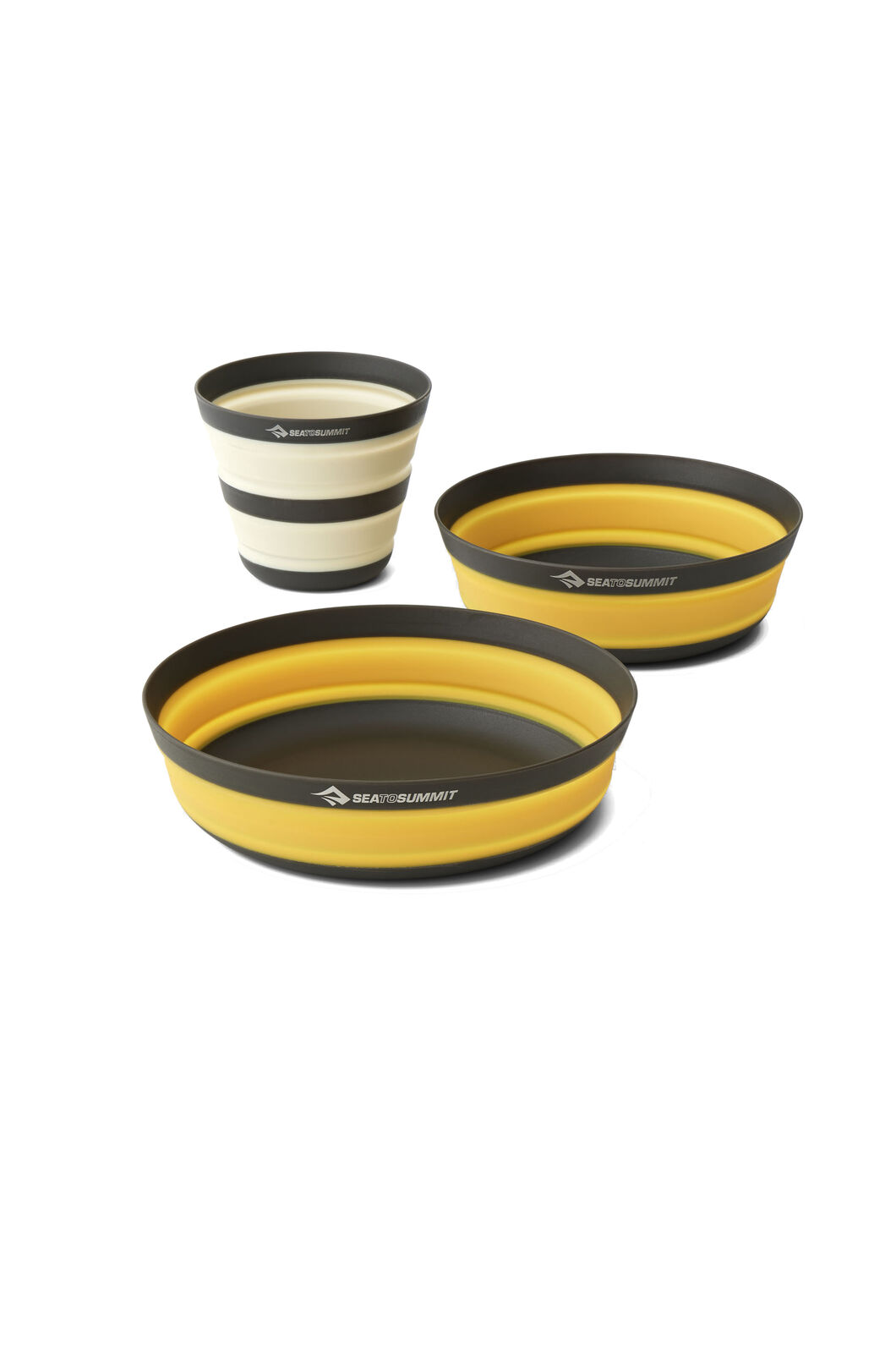 Sea to Summit Frontier Ultralight Collapsible Dinnerware Set &mdash; 3 Piece, Sulphur/Bone White, hi-res