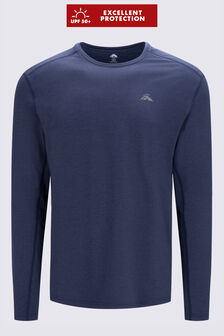 Macpac Men's brrr° Long Sleeve T-Shirt, Baritone Blue