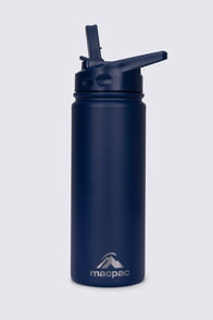 Macpac Insulated Wide Mouth Bottle with Straw Lid &mdash; 530ml, Navy, hi-res