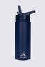 Macpac Insulated Wide Mouth Bottle with Straw Lid &mdash; 530ml, Navy, hi-res