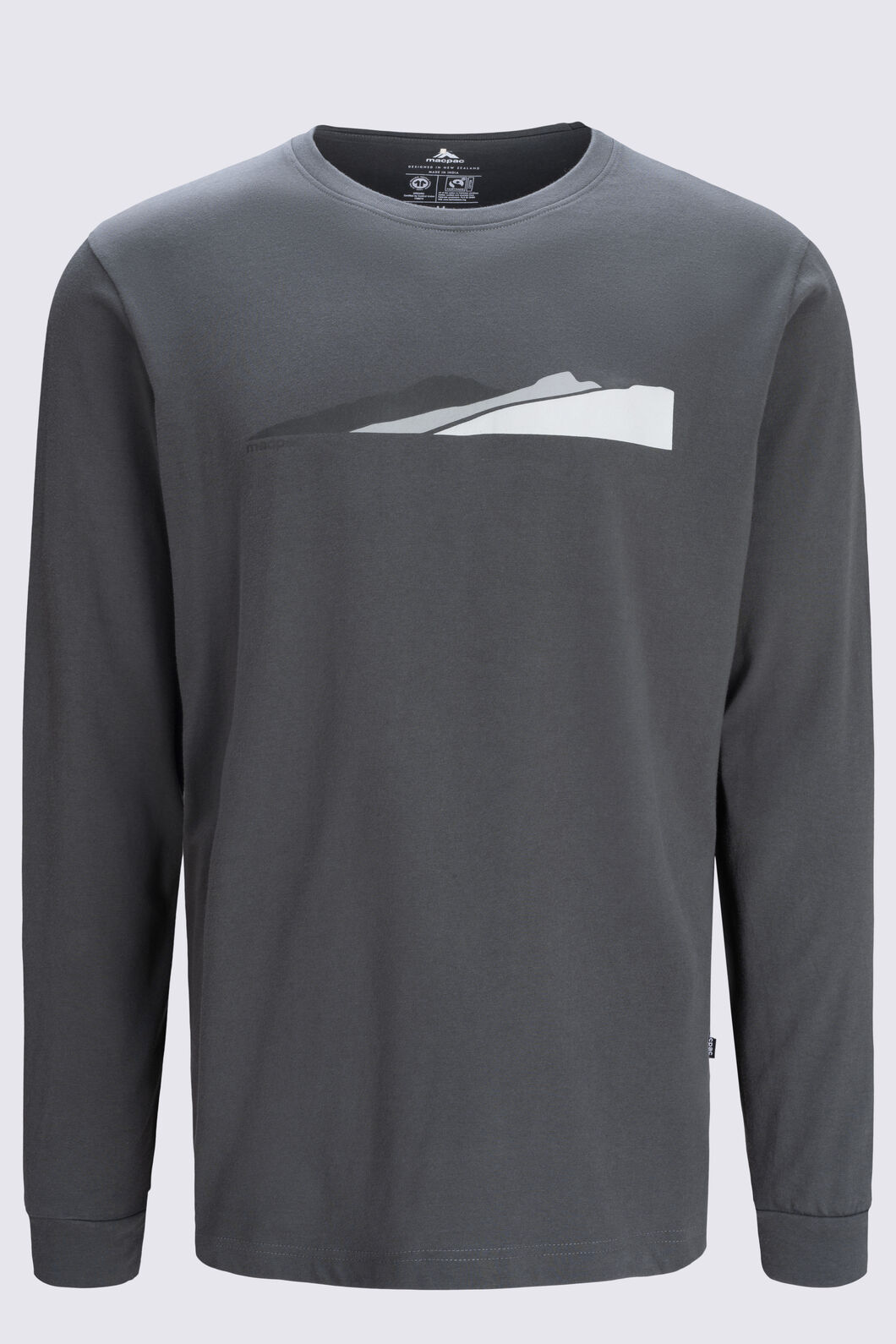 Macpac Men's Mountain to Sea Fairtrade Organic Cotton Long Sleeve T-Shirt, Urban Chic, hi-res