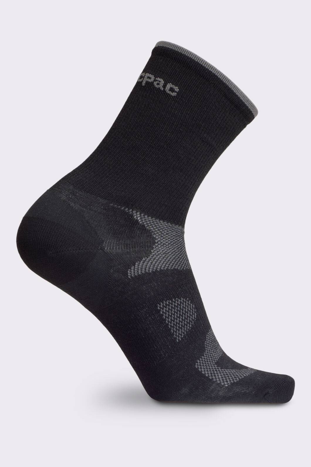 Macpac Rouleur Merino Cycling Sock, Black, hi-res