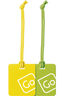 Go Travel Luggage Tags Twin Pack, Yellow/Green, hi-res