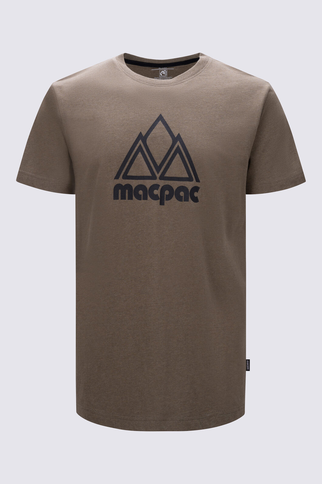 Macpac Men's Vintage Fairtrade Organic Cotton Short Sleeve T-Shirt, Stone Grey Marle, hi-res