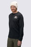 Macpac Men's Heritage Badge Fairtrade Organic Cotton Long Sleeve T-Shirt, BLACK MARLE, hi-res