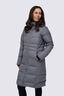 Macpac Women's Aurora Long Hooded Down Coat, Rabbit, hi-res