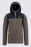 Macpac Kids' Mini Mountain Fleece Hoodie, Black/Grape Leaf, hi-res