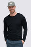Macpac Men's Lyell 180 Merino Long Sleeve T-Shirt, Black, hi-res
