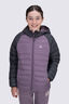 Macpac Kids' Uber Light Hooded Down Jacket, Asphalt/Arctic Dusk, hi-res