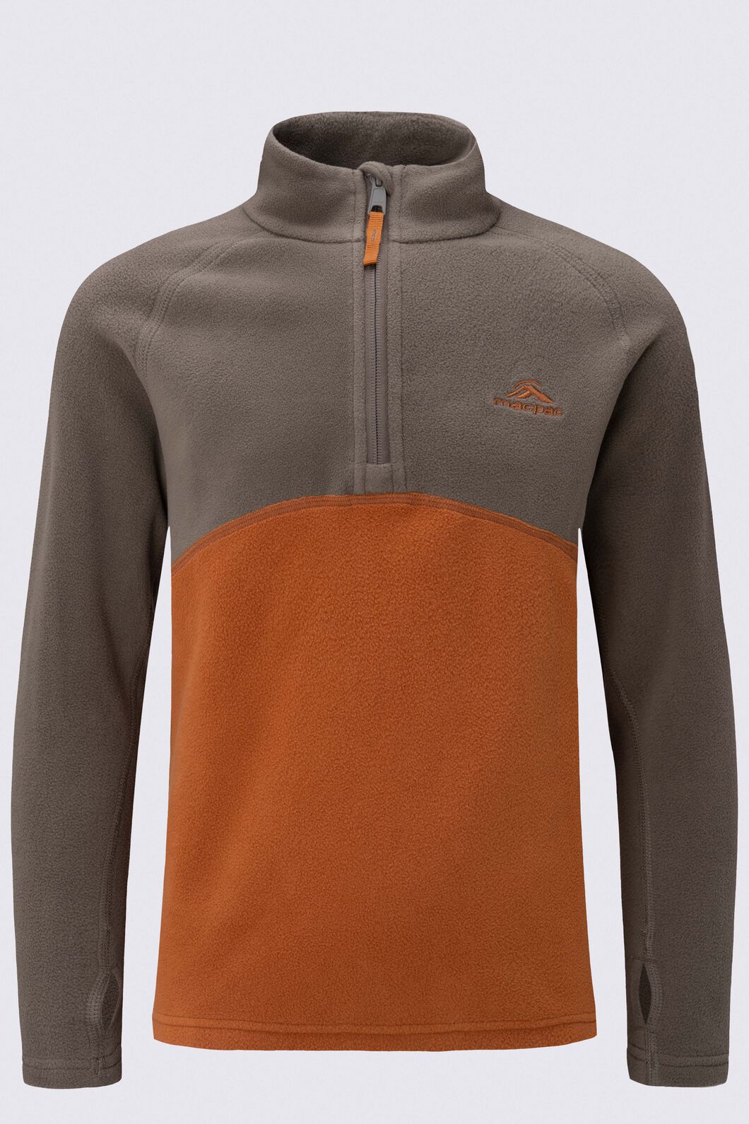 Macpac Kids' Ruru Fleece Pullover, Tarmac/Glazed Ginger, hi-res