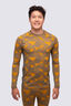 Macpac Men's Brunner Base Layer Long Sleeve Top, Urban Chic/Pumpkin Spice, hi-res