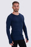 Macpac Men's 220 Merino Long Sleeve Top, Navy, hi-res