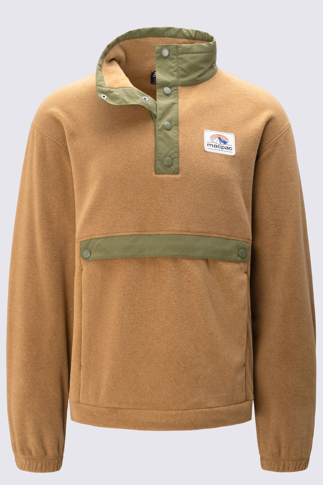 Macpac Men's Heritage Snap Fleece Pullover, Dull Gold, hi-res
