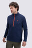 Macpac Men's Tui Fleece Pullover, Navy Iris/Brick Orange, hi-res