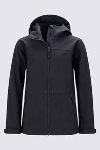 Macpac Kids' Sabre Hooded Softshell Jacket, Black, hi-res