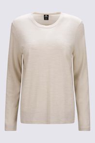 Macpac Women&rsquo;s Orton Merino Blend Long Sleeve Crew, French Oak Marle, hi-res