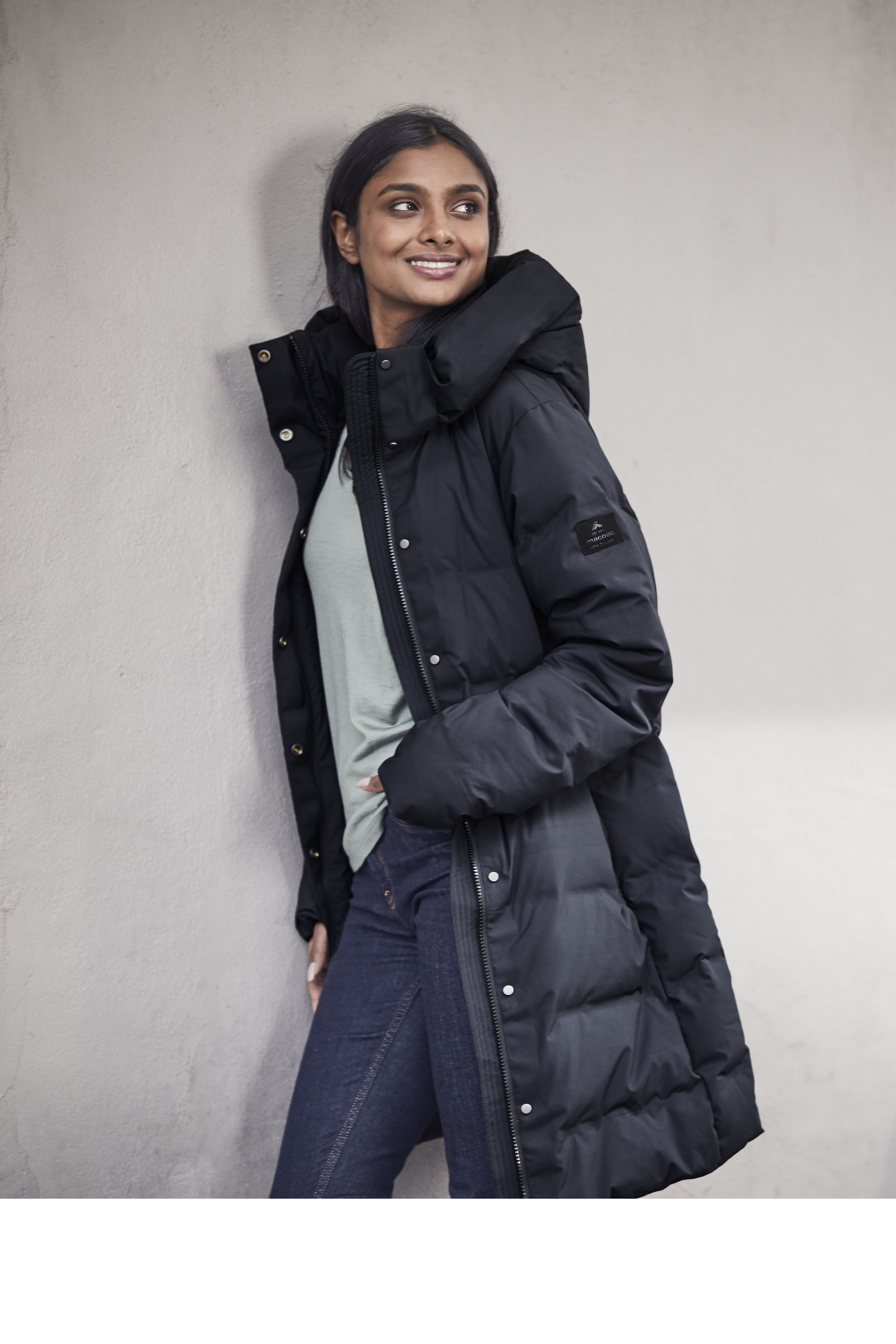 Macpac long puffer jacket clearance