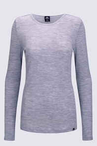 Macpac Women's 220 Merino Long Sleeve Top, Light Grey Marle, hi-res